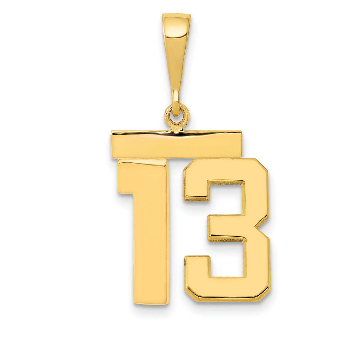 14k Medium Polished Number 13 Charm