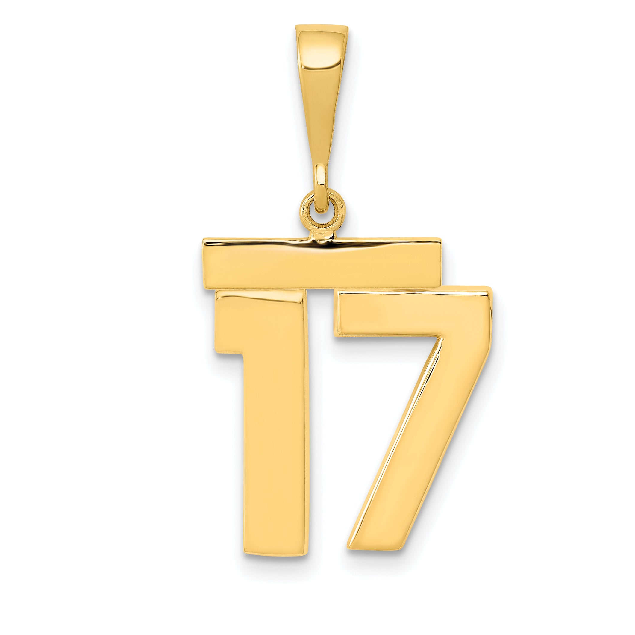 14k Medium Polished Number 17 Charm Main image
