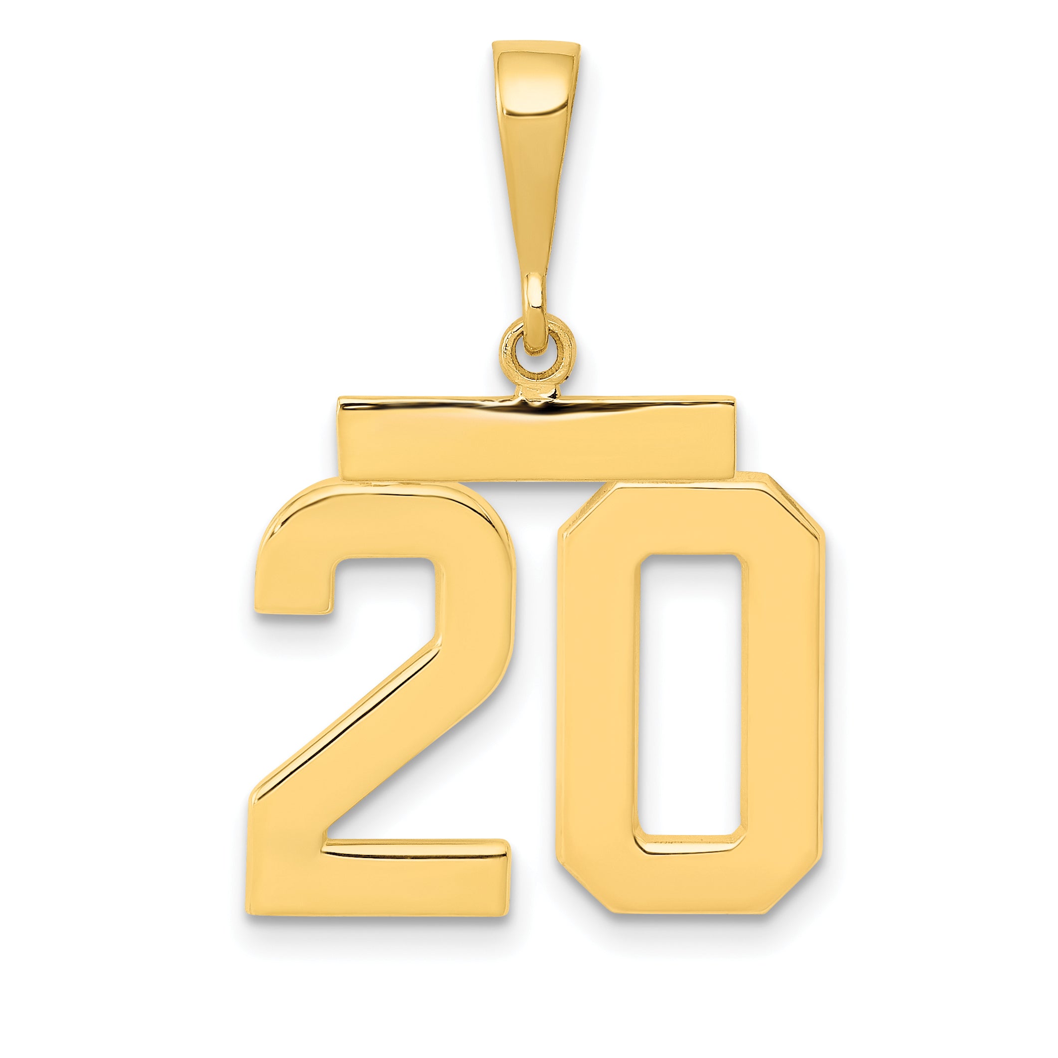 14k Medium Polished Number 20 Charm Main image