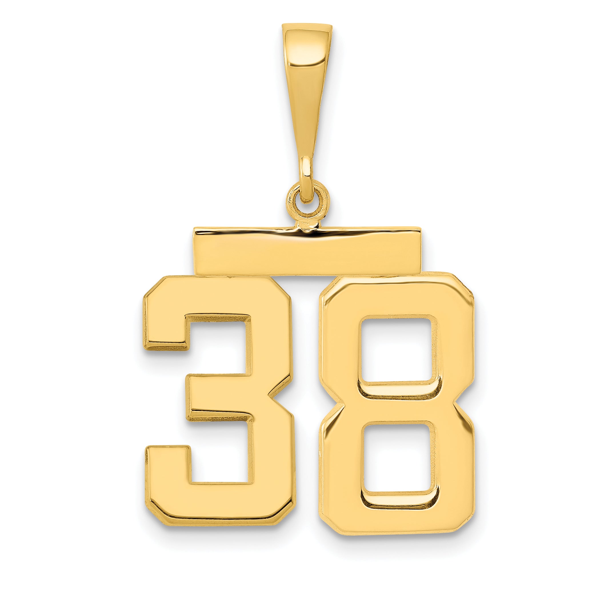 14k Medium Polished Number 38 Charm Main image
