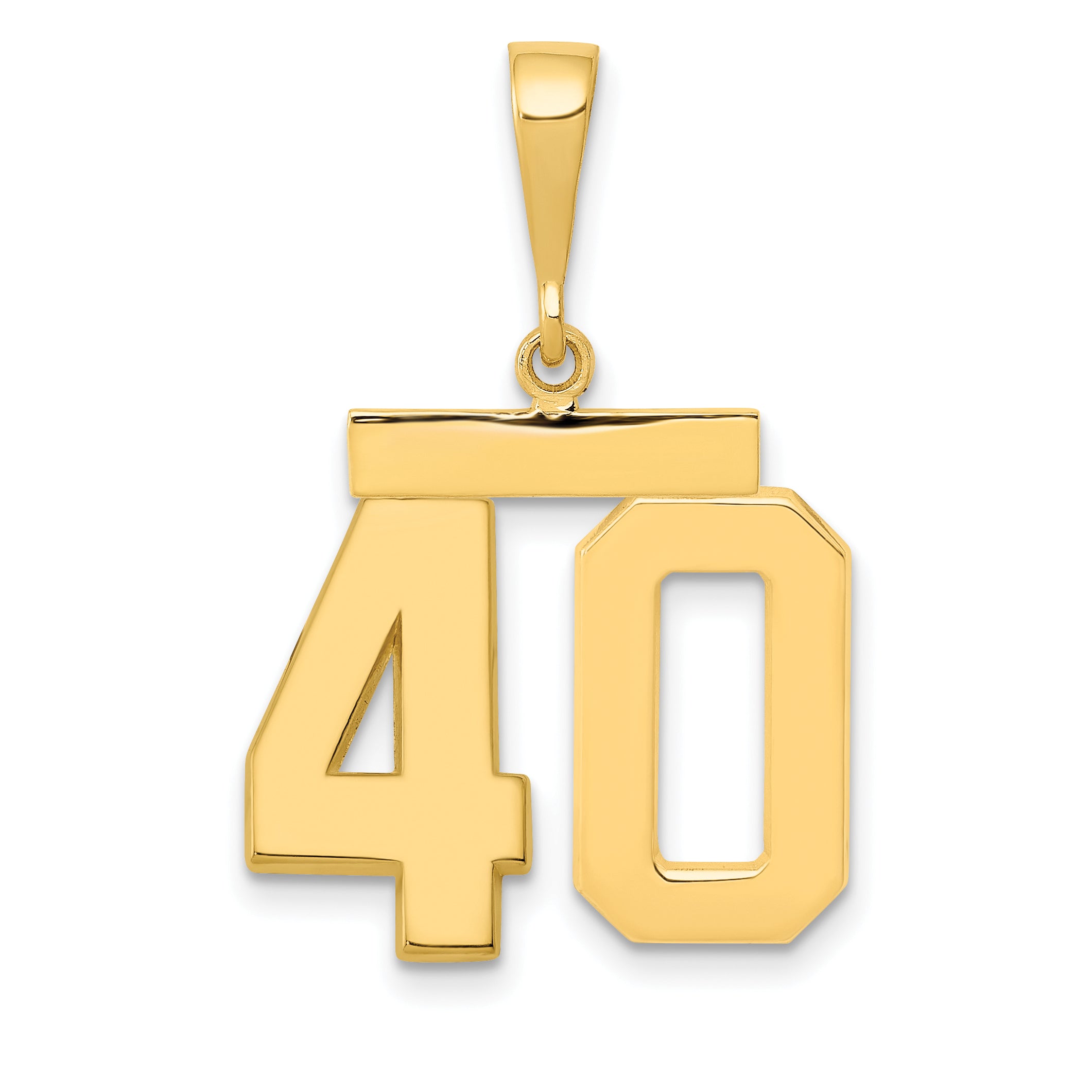 14k Medium Polished Number 40 Charm Main image