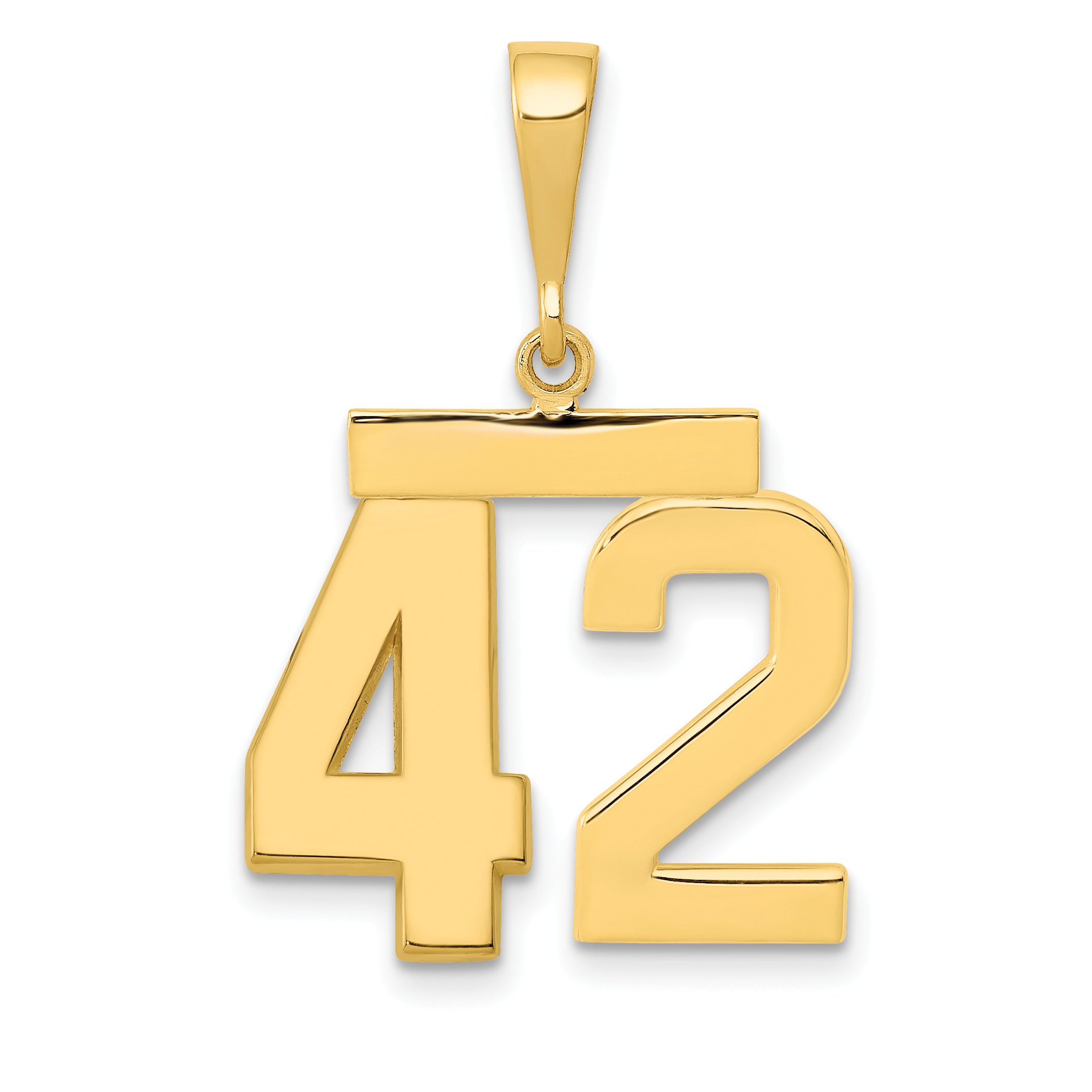 14k Medium Polished Number 42 Charm