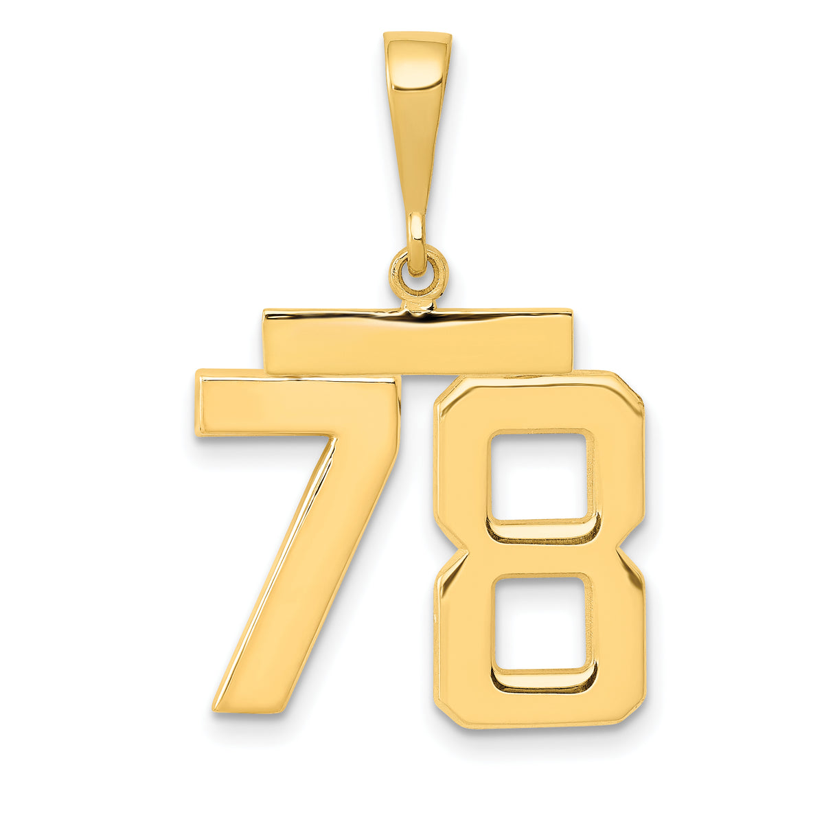 14k Medium Polished Number 78 Charm
