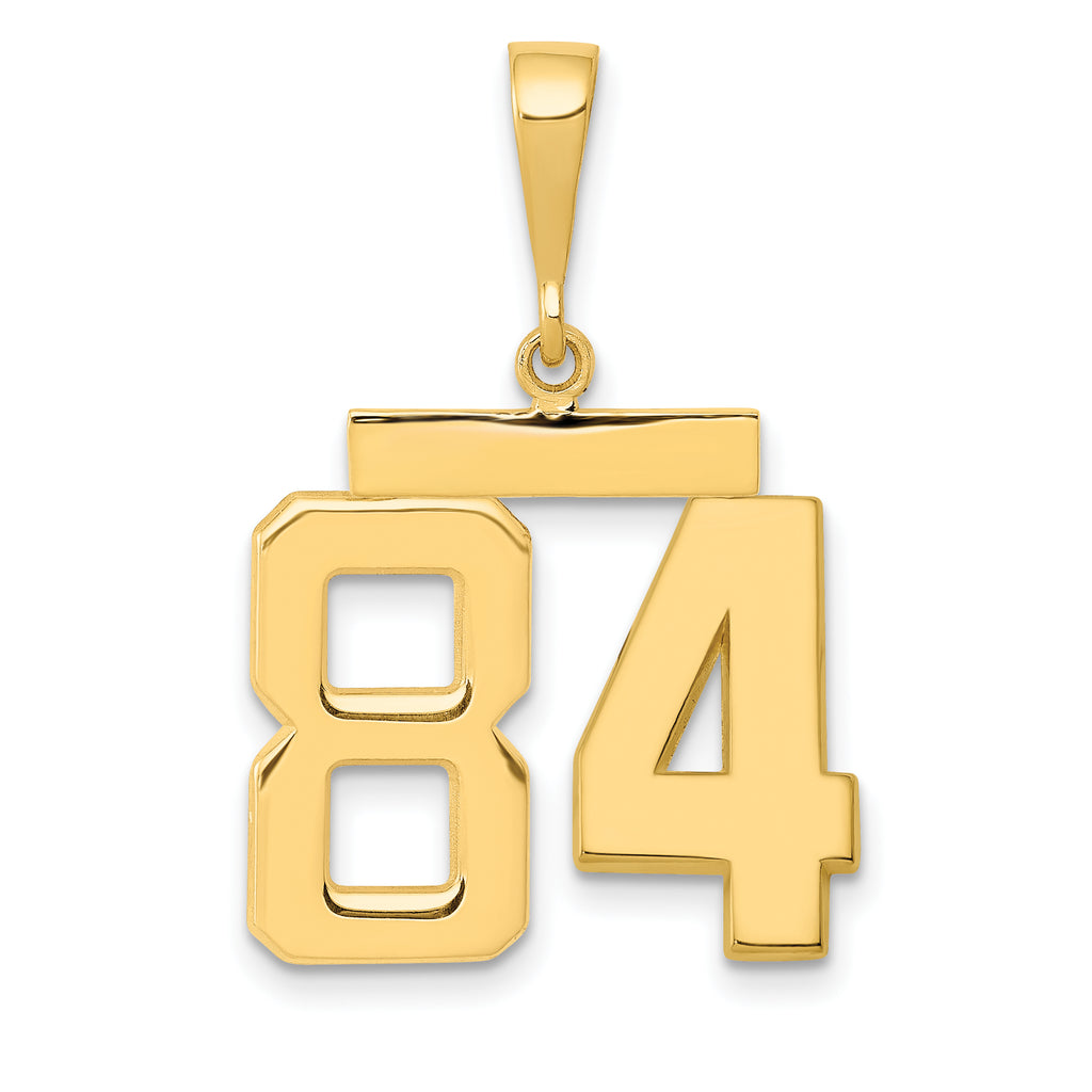 14k Medium Polished Number 84 Charm