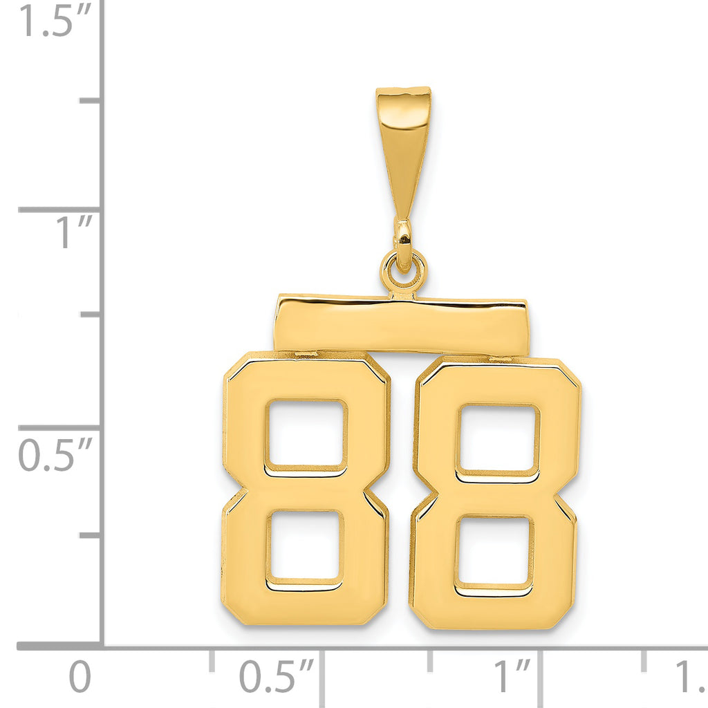 14K Gold Polished Number 88 Charm Casted & Elegant
