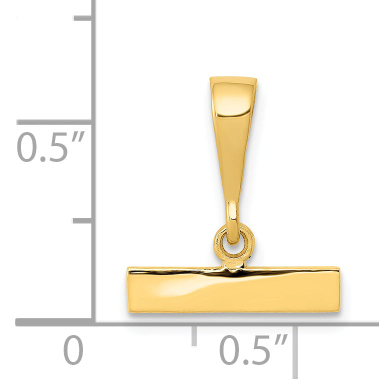 14K Gold Medium Polished Charm Casted Elegant Pendant by Sophia Jewelers