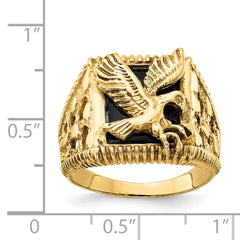 14k Men's Onyx Eagle Ring - 10