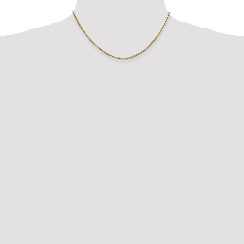 Sophia Jewelers 14K Gold Octagonal Snake Chain Necklace, 16" Elegant Solid Design