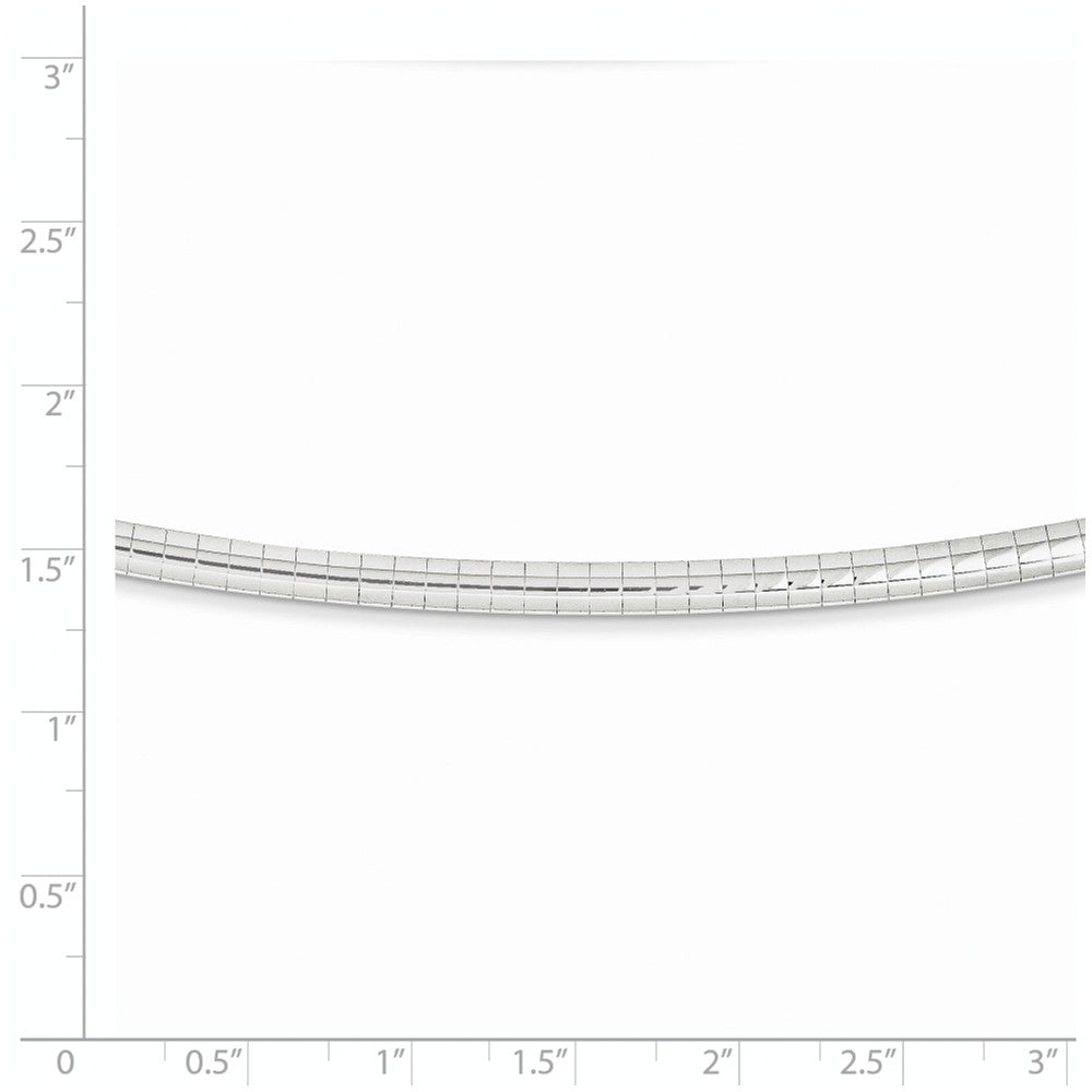 14K White Gold 4mm Domed Omega Necklace