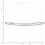 14K White Gold 4mm Domed Omega Necklace