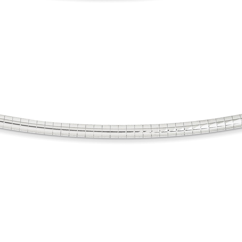 Sophia Jewelers 14K Rhodium-Plated White Gold Domed Omega Necklace Main image