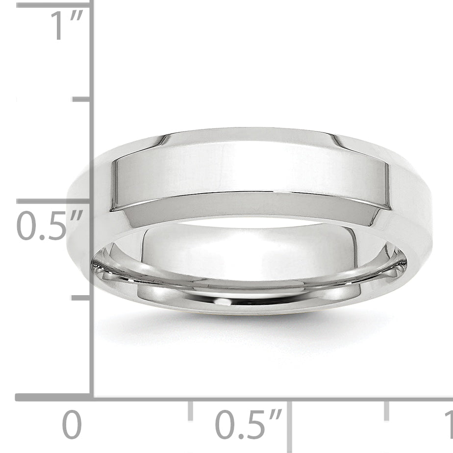 Platinum 6mm Polished Beveled Edge Wedding Band Secondary image