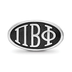 Sterling Silver LogoArt 15.25mm Pi Beta Phi Sorority Greek Letters Enameled Oval Bead