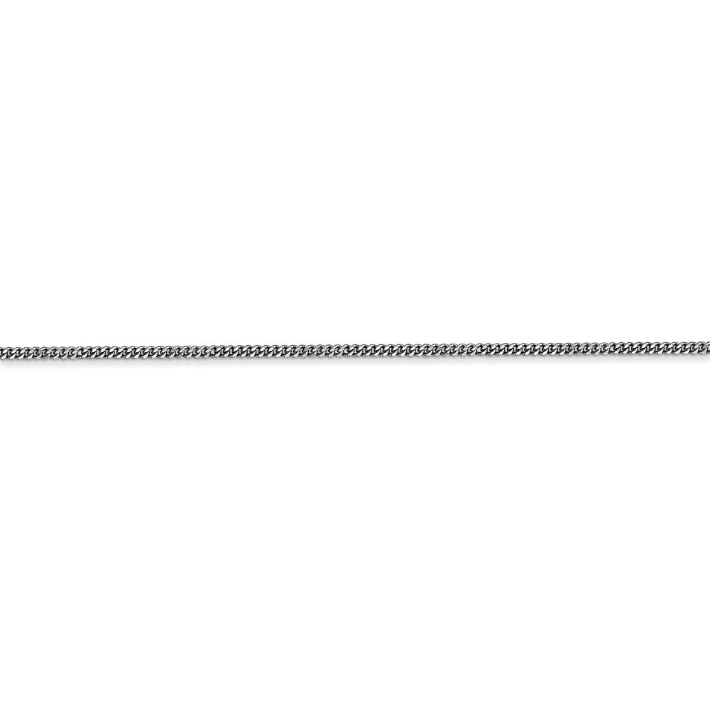 Sophia Jewelers 14K White Gold Curb Chain Necklace with Polished Rhodium Finish