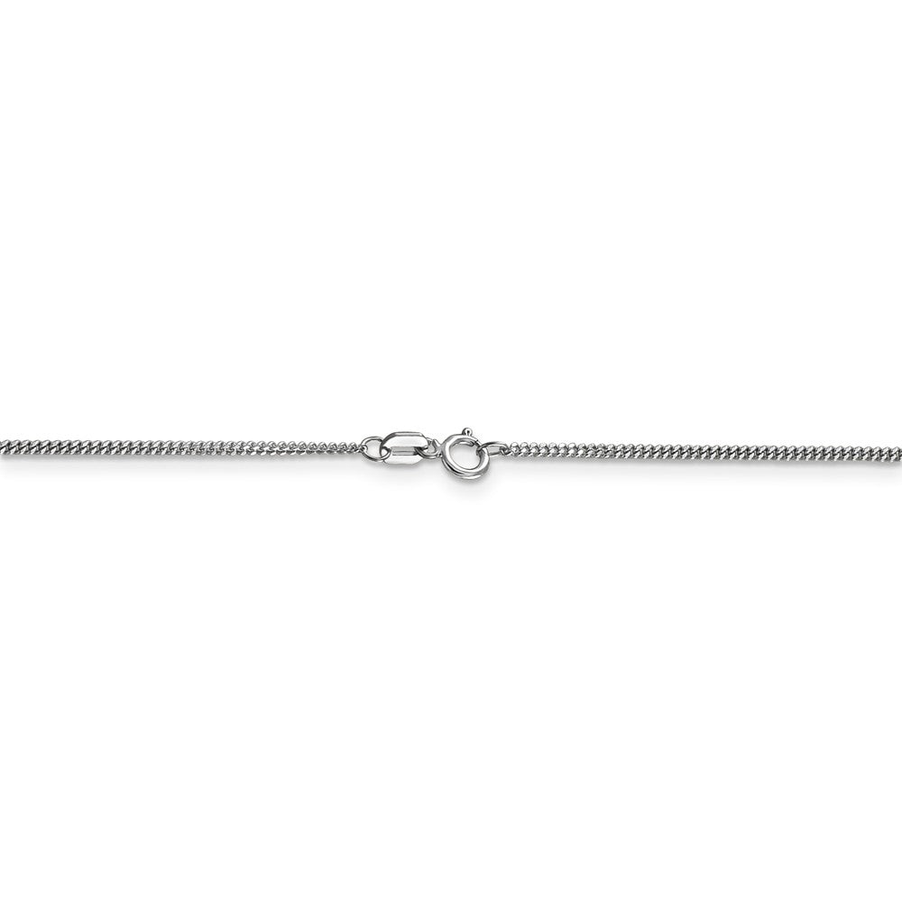 Sophia Jewelers 14K White Gold Curb Chain Necklace with Polished Rhodium Finish
