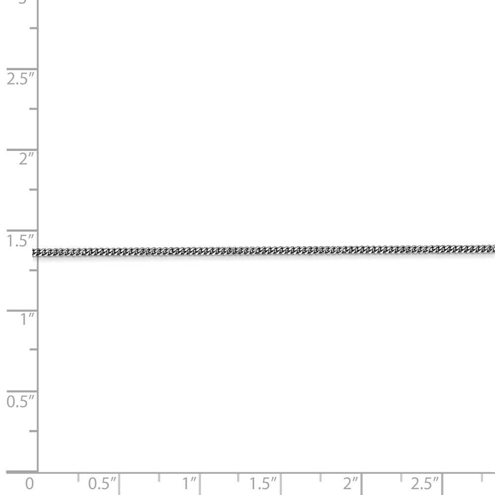 14K White Gold 1.3mm Curb Pendant Chain
