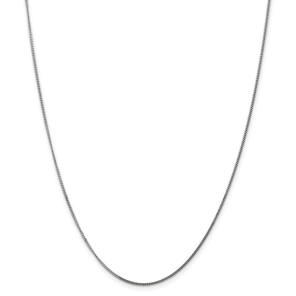 Sophia Jewelers 14K White Gold Curb Chain Necklace with Polished Rhodium Finish