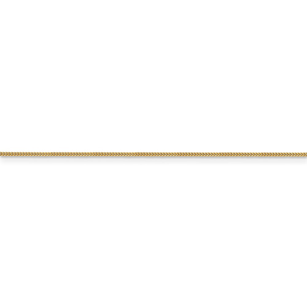 14K Yellow Gold Polished Curb Chain Necklace Elegant 18-Inch