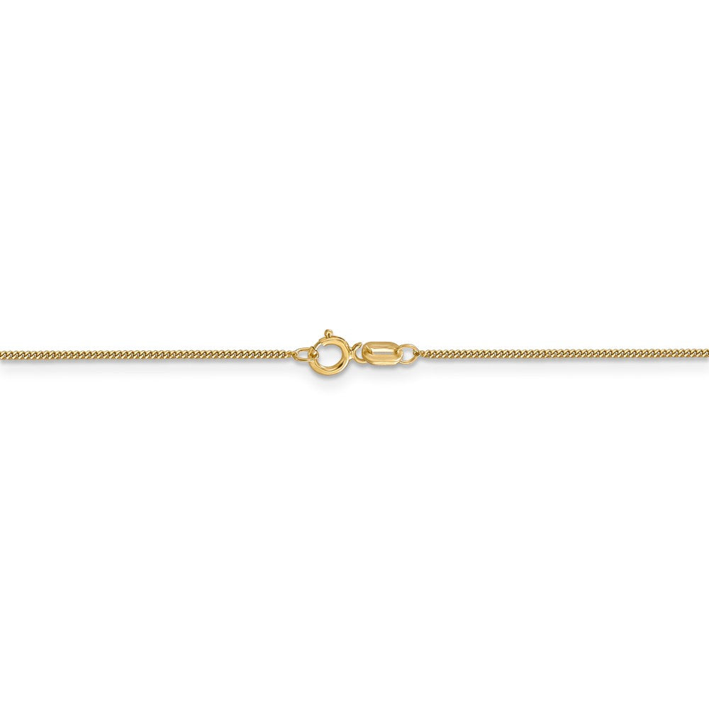 14K Yellow Gold Polished Curb Chain Necklace Elegant 18-Inch