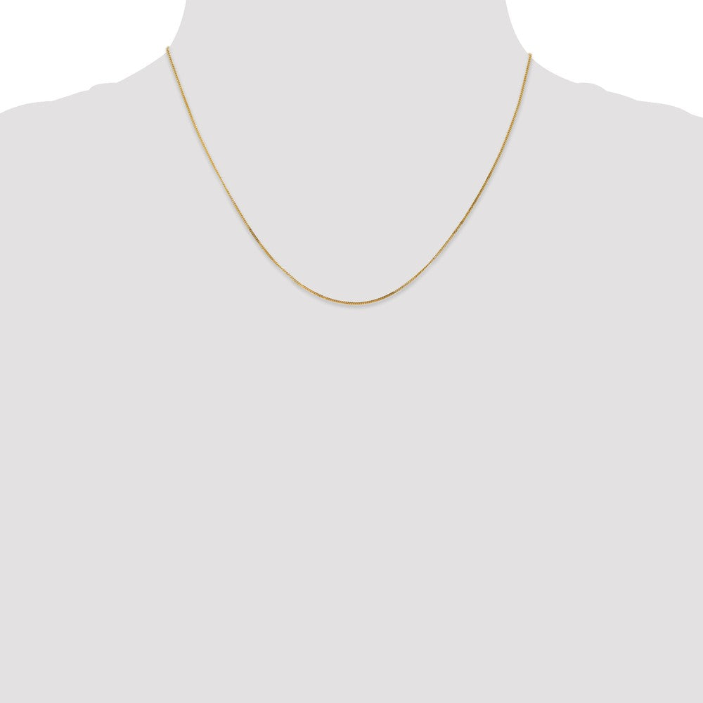 14K Yellow Gold Polished Curb Chain Necklace Elegant 18-Inch