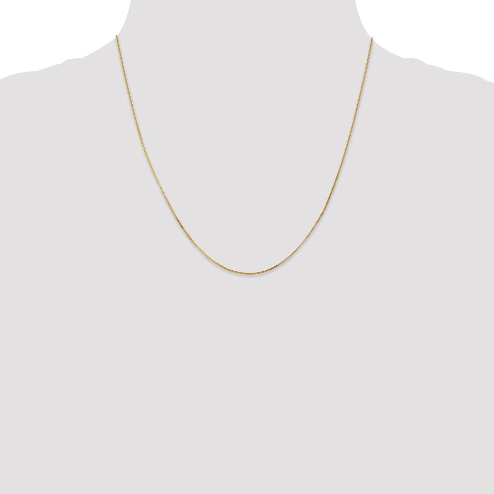 14K Yellow Gold Polished Curb Chain Necklace Elegant 18-Inch