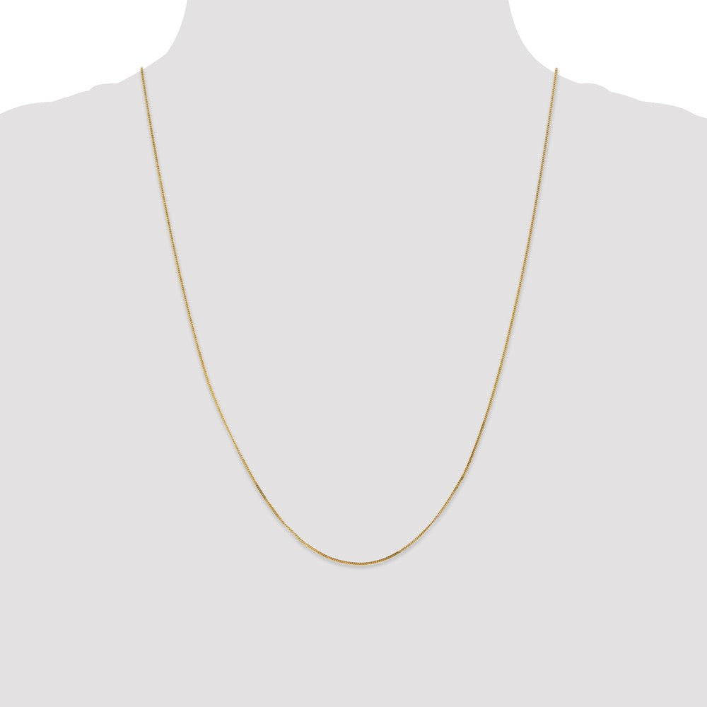 14K Yellow Gold Polished Curb Chain Necklace Elegant 18-Inch
