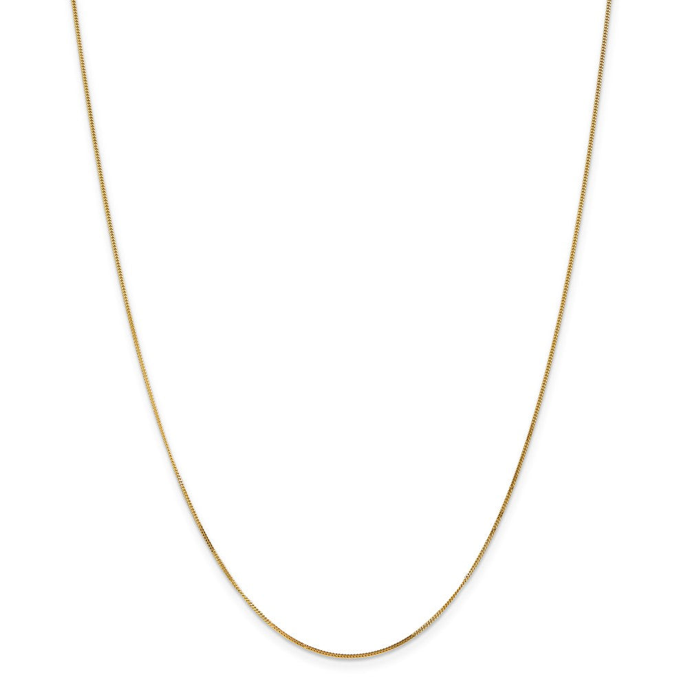 14K Yellow Gold Polished Curb Chain Necklace Elegant 18-Inch