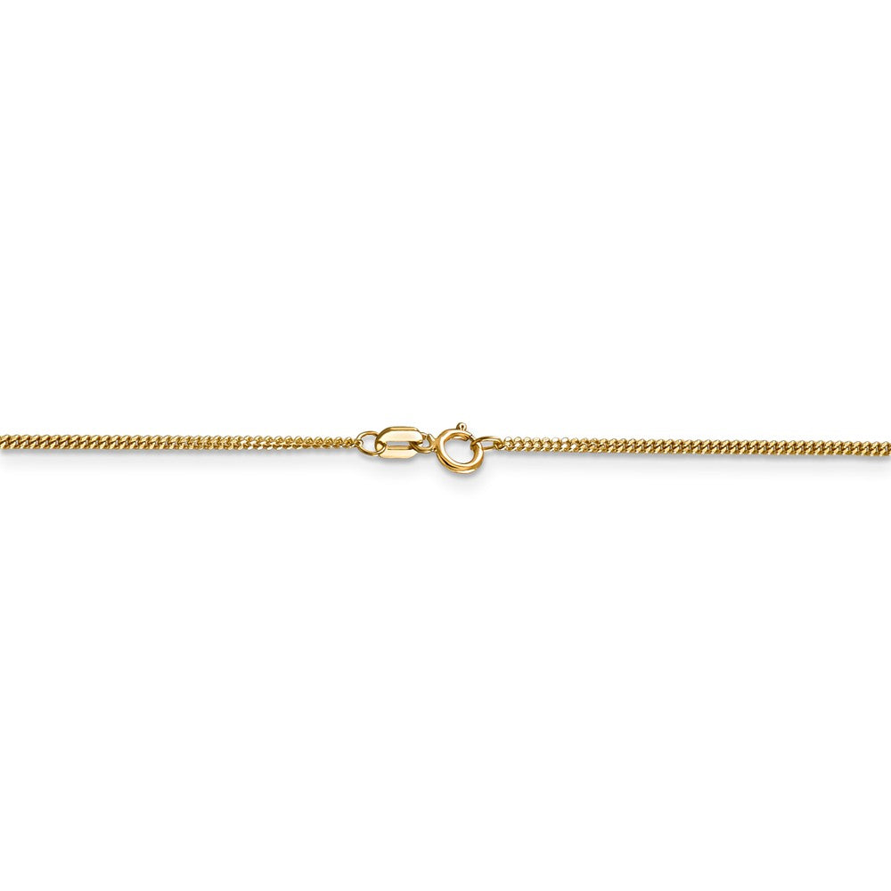 14K Yellow Gold 1.3mm Curb Pendant Chain