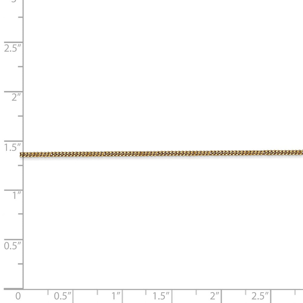 14K Yellow Gold 1.3mm Curb Pendant Chain