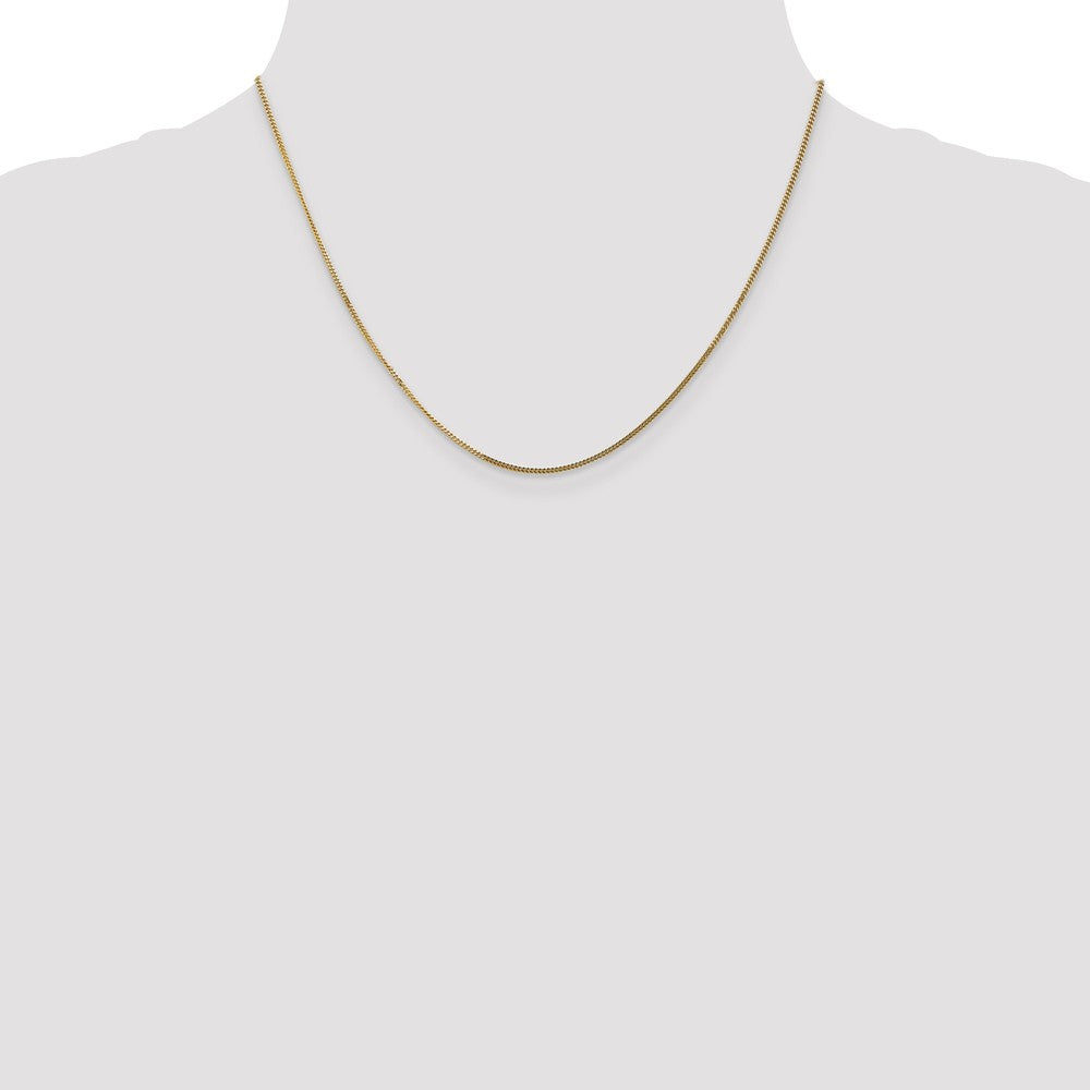 Sophia Jewelers 14K Gold Polished Curb Chain Necklace Elegant 18-Inch
