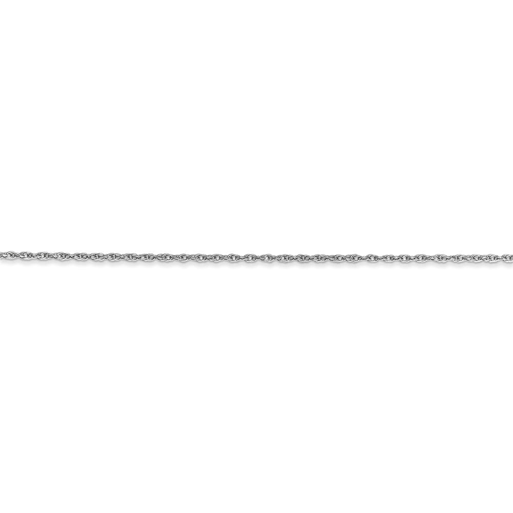 14K White Gold Polished Baby Rope Chain Necklace Elegant 16-Inch Design