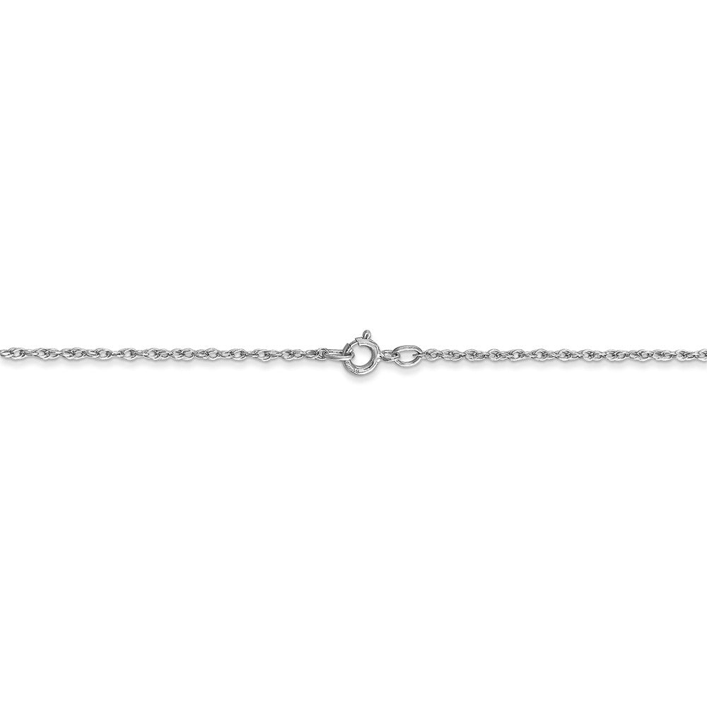 14K White Gold Polished Baby Rope Chain Necklace Elegant 16-Inch Design