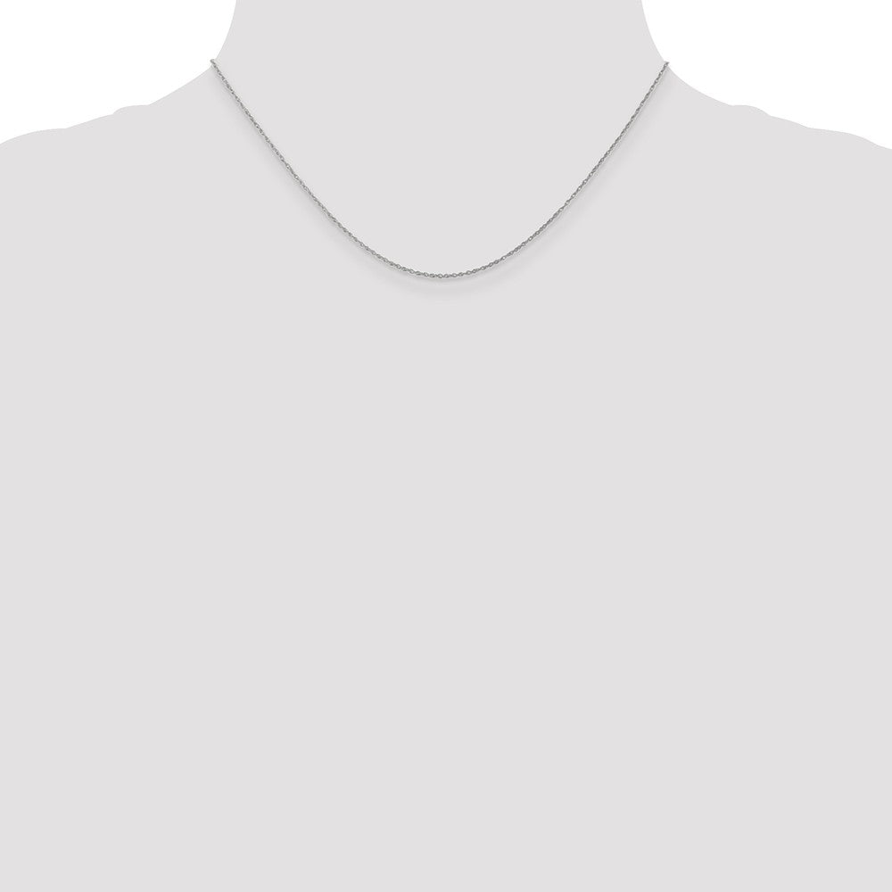 14K White Gold Polished Baby Rope Chain Necklace Elegant 16-Inch Design
