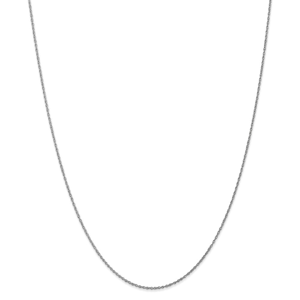 14K White Gold Polished Baby Rope Chain Necklace Elegant 16-Inch Design