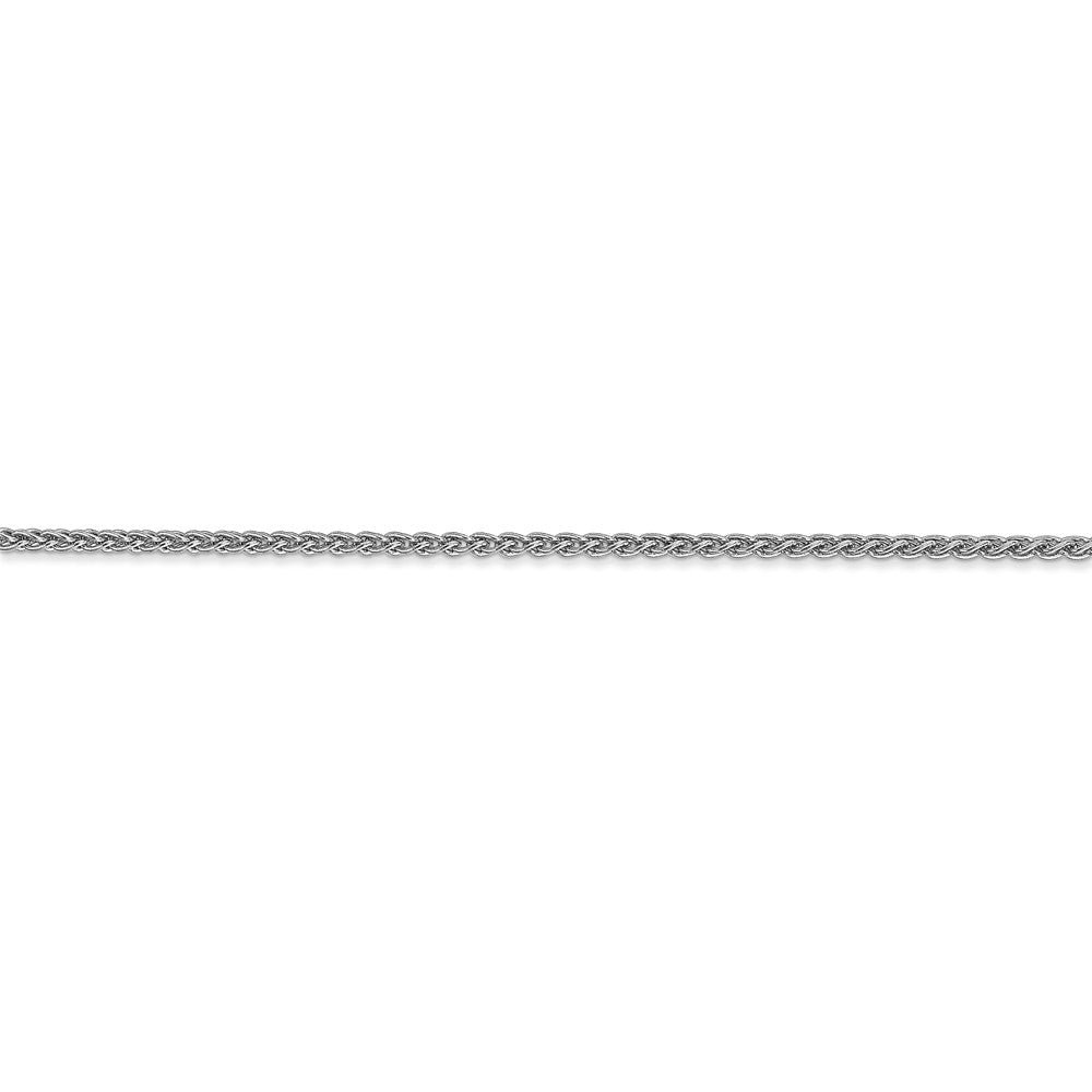 14K White Gold Polished Spiga Chain Necklace Elegant 14 Solid Design