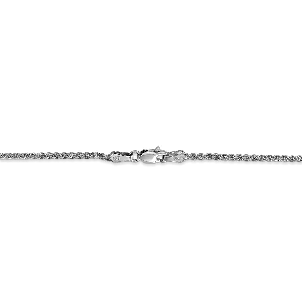 14K White Gold Polished Spiga Chain Necklace Elegant 14 Solid Design