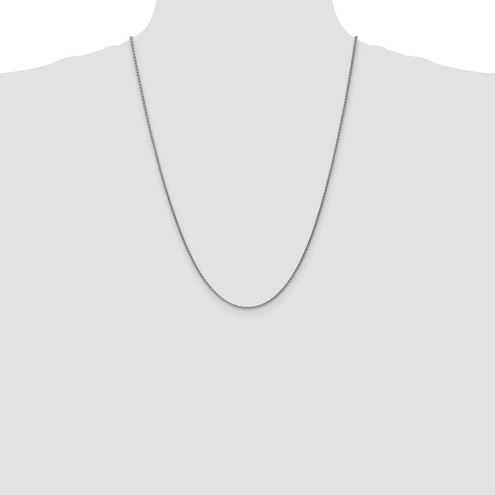 14K White Gold Polished Spiga Chain Necklace Elegant 14 Solid Design