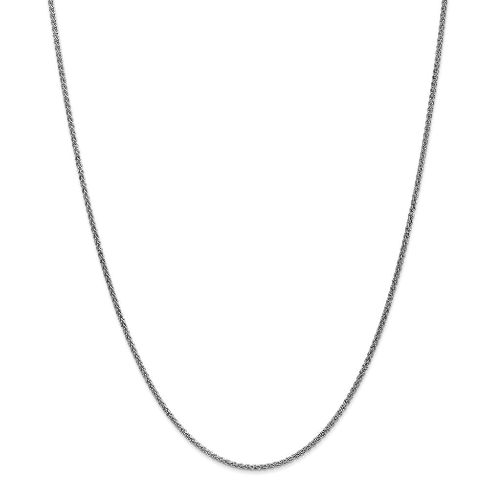 14K White Gold Polished Spiga Chain Necklace Elegant 14 Solid Design