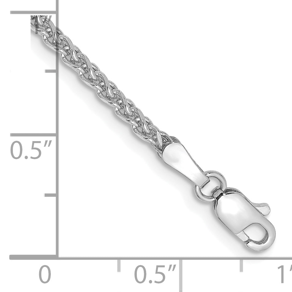 14K White Gold 7 inch 2.1mm Diamond-cut Spiga with Lobster Clasp Bracelet Secondary image
