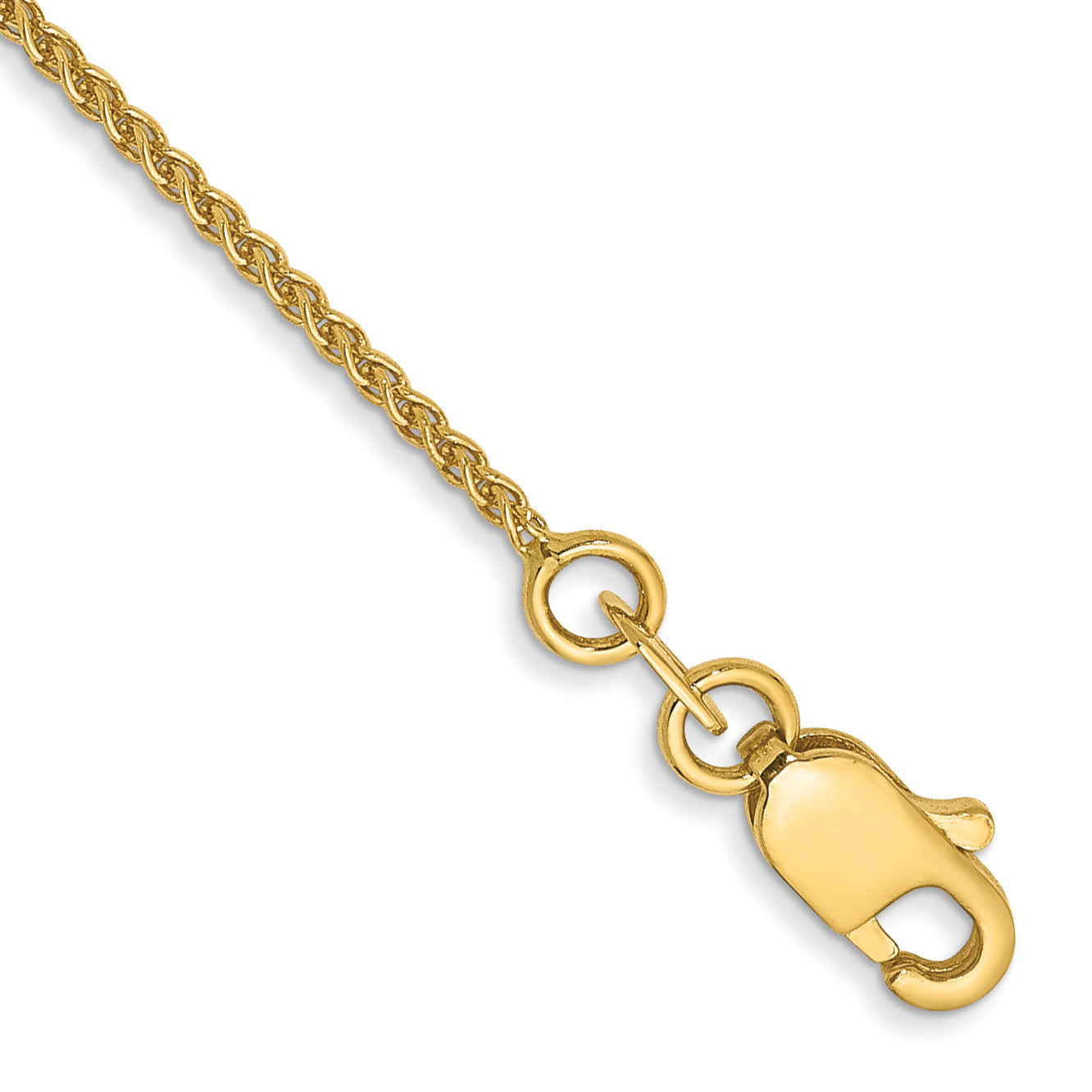 14K 10 inch 1.05mm Spiga with Lobster Clasp Anklet