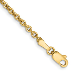 14K 10 inch 2.2mm Forzantine Cable with Lobster Clasp Anklet