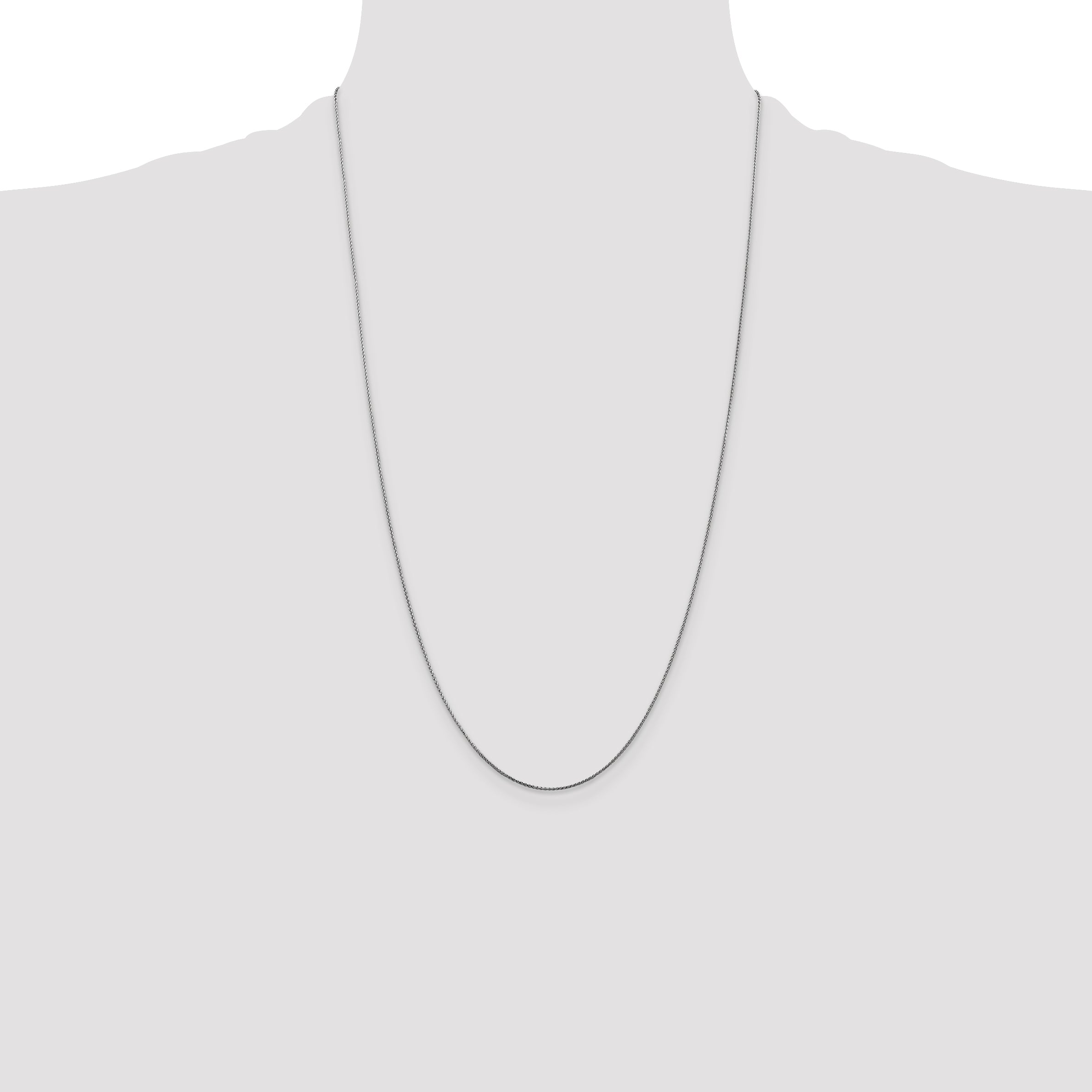 Sophia Jewelers 14K White Gold Diamond-Cut Spiga Necklace 16 Elegant Women's Chain