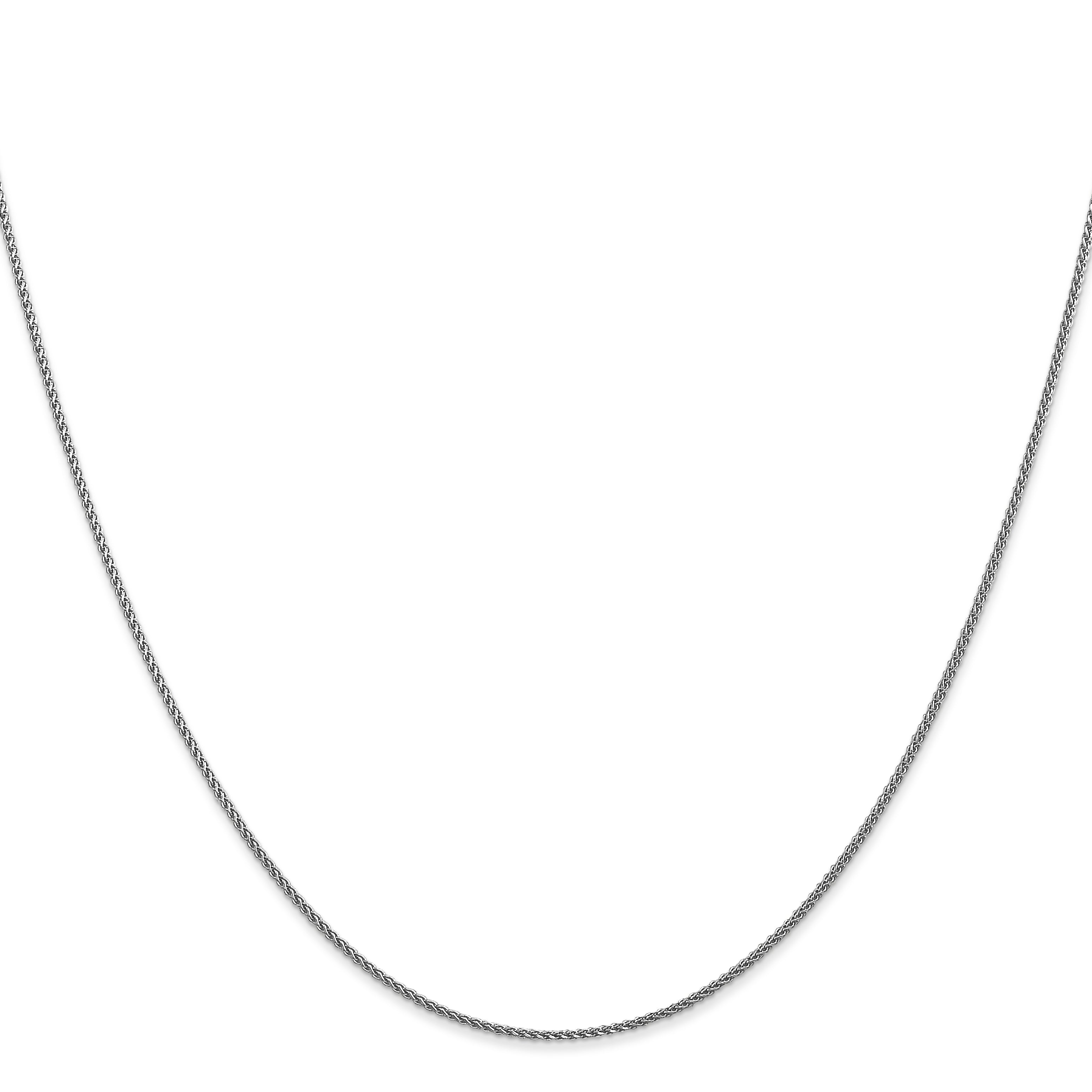 14K White Gold Diamond-Cut Spiga Chain Necklace with Lobster Clasp