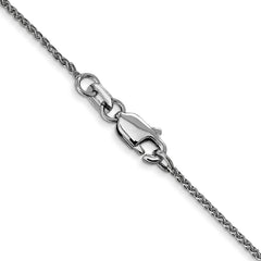 14K White Gold Diamond-Cut Spiga Chain Necklace with Lobster Clasp