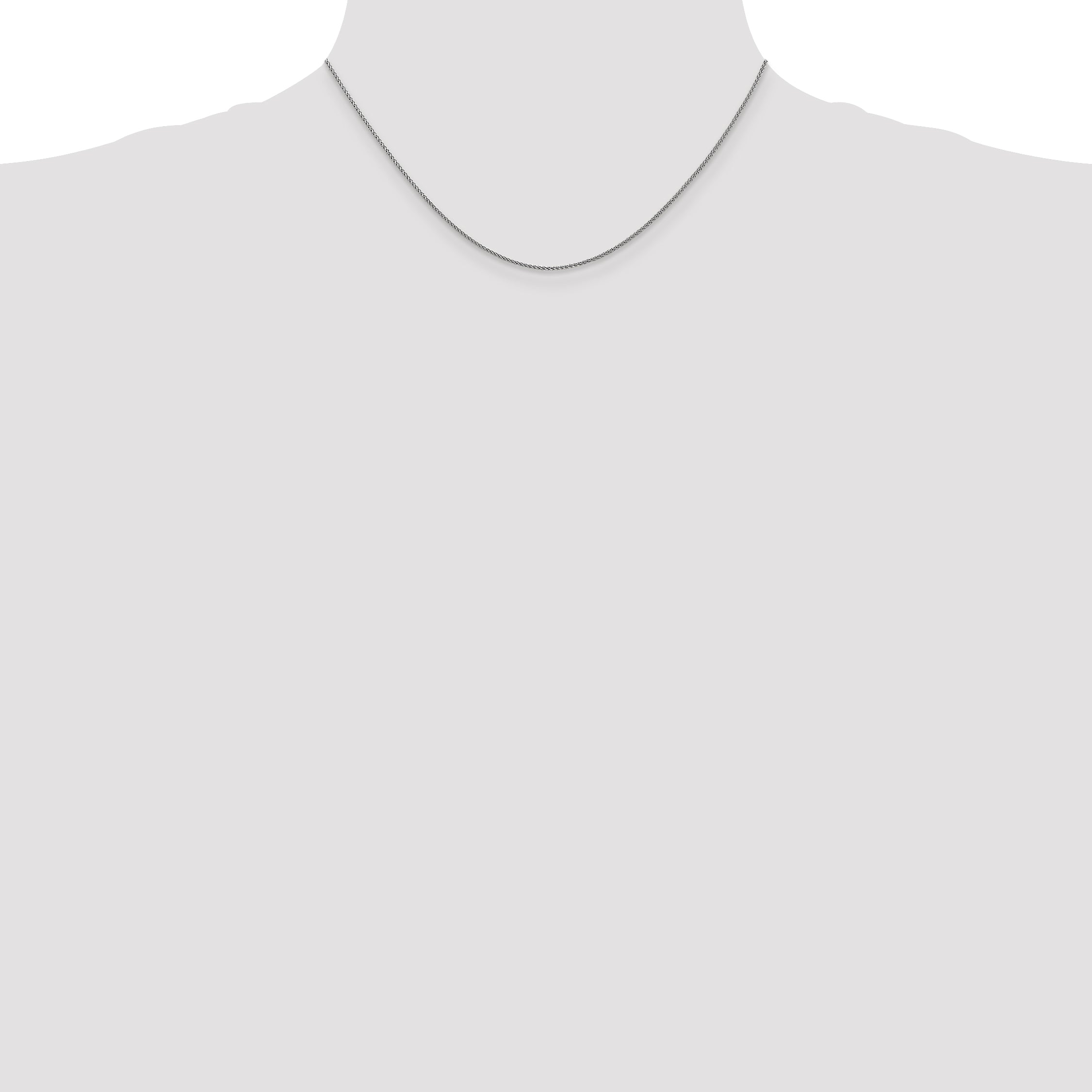 14K White Gold Diamond-Cut Spiga Chain Necklace with Lobster Clasp