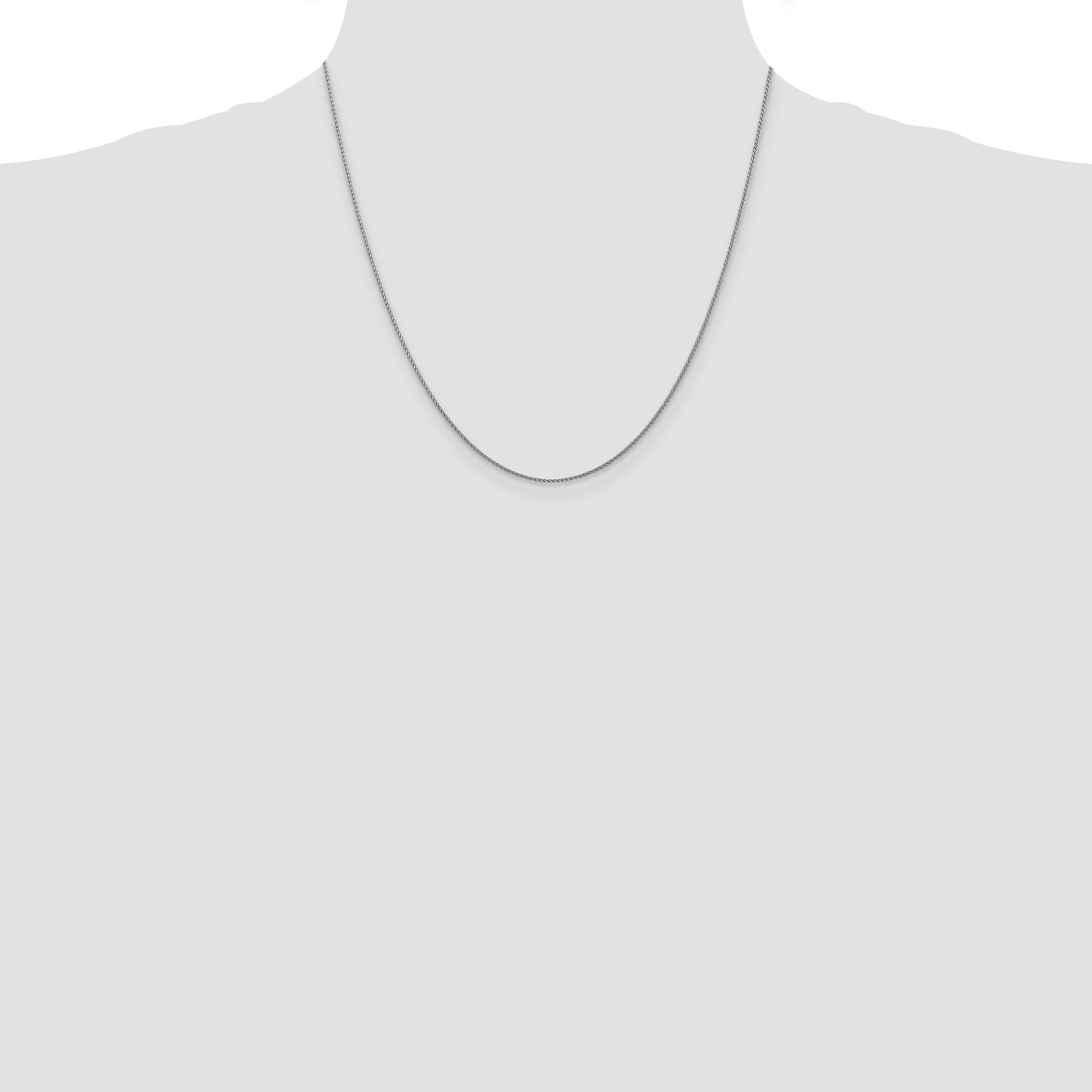 14K White Gold Diamond-Cut Spiga Chain Necklace with Lobster Clasp