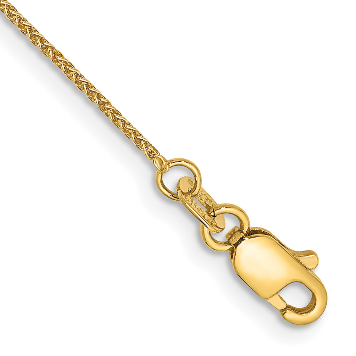 14K 10 inch .85mm Spiga with Lobster Clasp Anklet