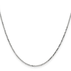 14K White Gold Women's Polished Diamond-Cut Cable Necklace - 14