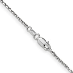 14K White Gold Women's Polished Diamond-Cut Cable Necklace - 14
