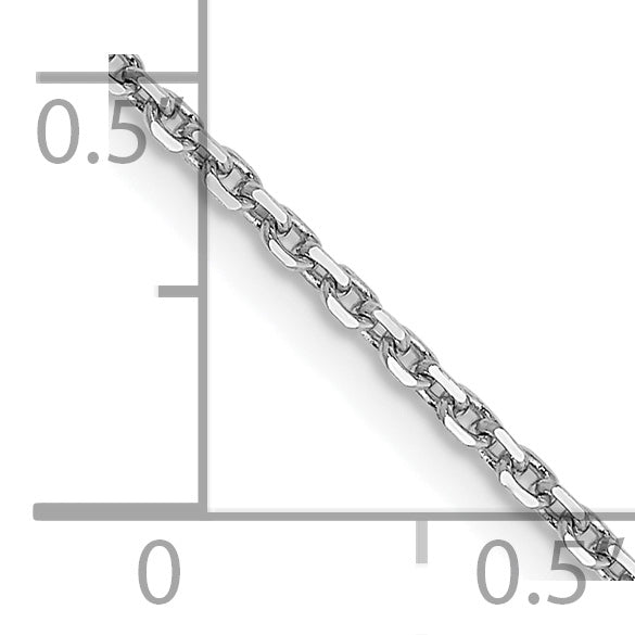 14K White Gold Women's Polished Diamond-Cut Cable Necklace - 14